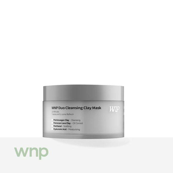 WNP Duo Cleansing Clay Mask [Vegan] - T-Zone & U-Zone Care, Deep Cleansing & Oil - Picture 1 of 8